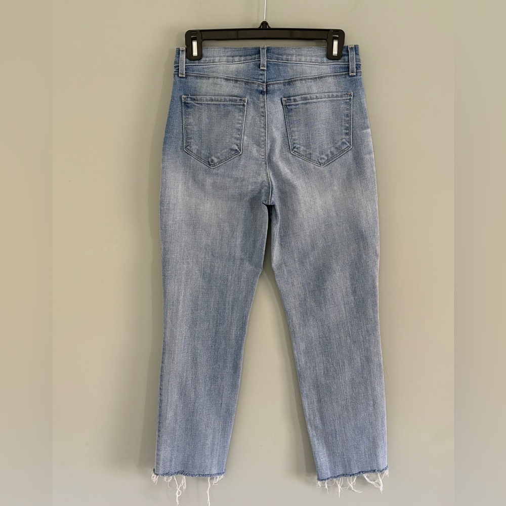 L’AGENCE Sada High Rise Cropped Slim Jeans Raw Hem Size 27 Light Wash - Picture 7 of 13